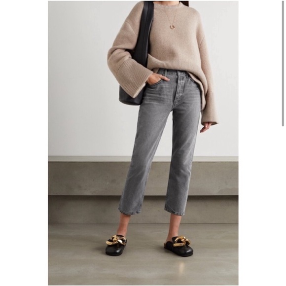 Agolde Riley High-Rise Straight Cropped Jeans - Picture 1 of 10